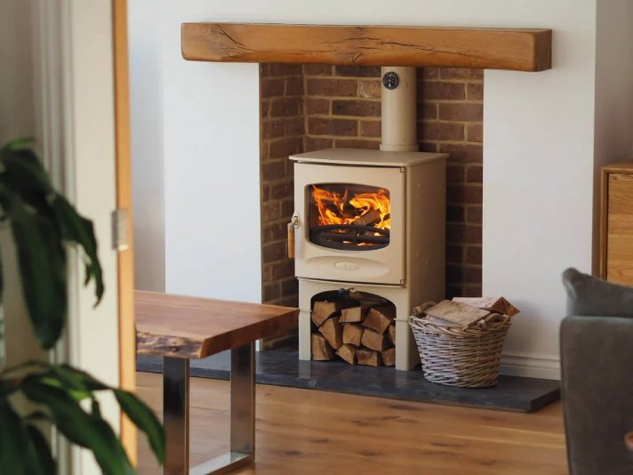 A fireplace made good and finished