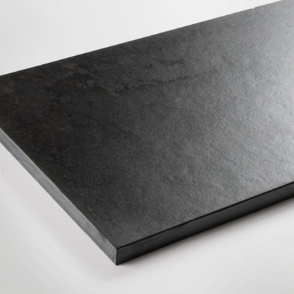 Dark slate with a matt finish selected for the Derby hearth and chamber base