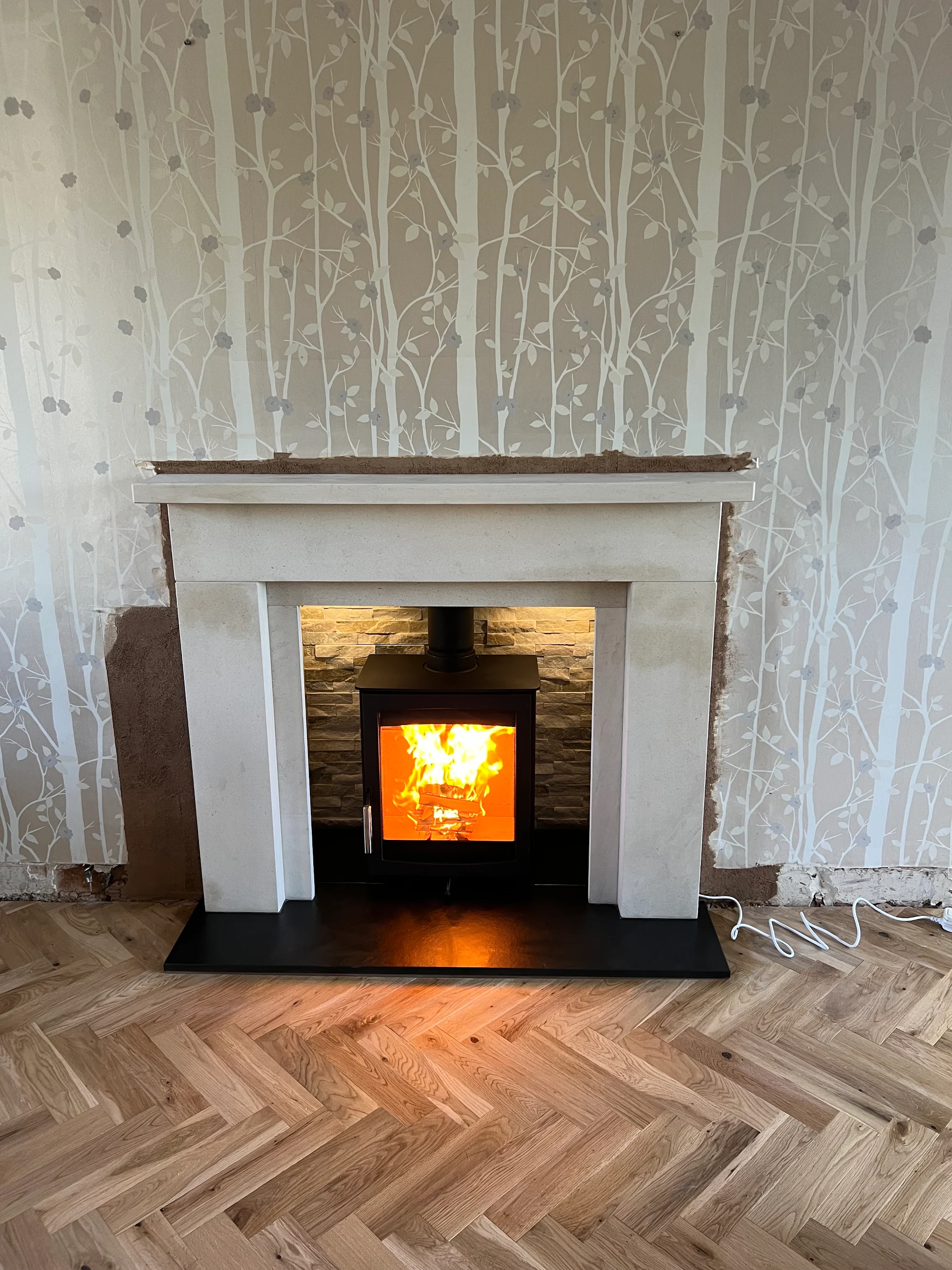 A Parkray Aspect 5 wood burning stove supplied and fitted