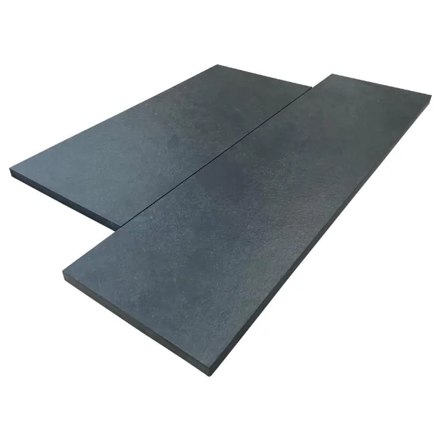 Three dark slate slabs supplied for the hearth and chamber base
