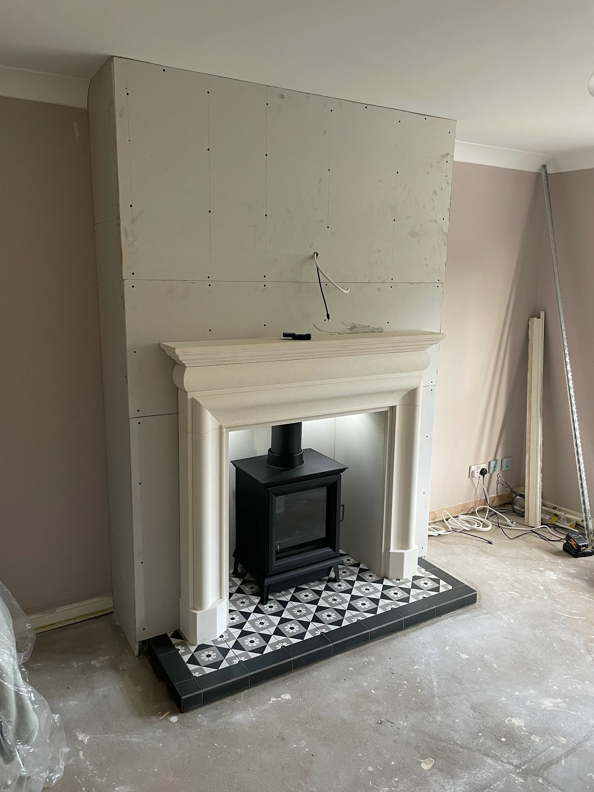 The fireplace renovation, detail