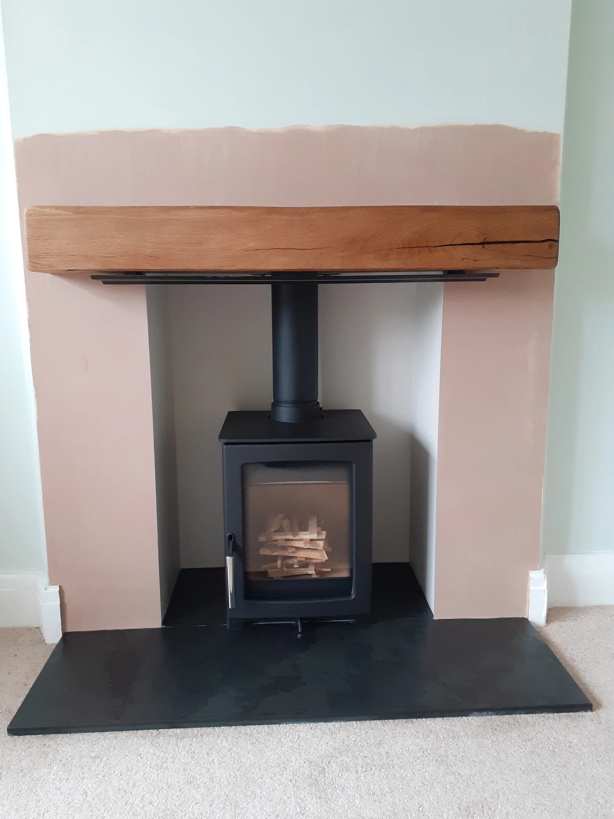 The second wood burning stove installation