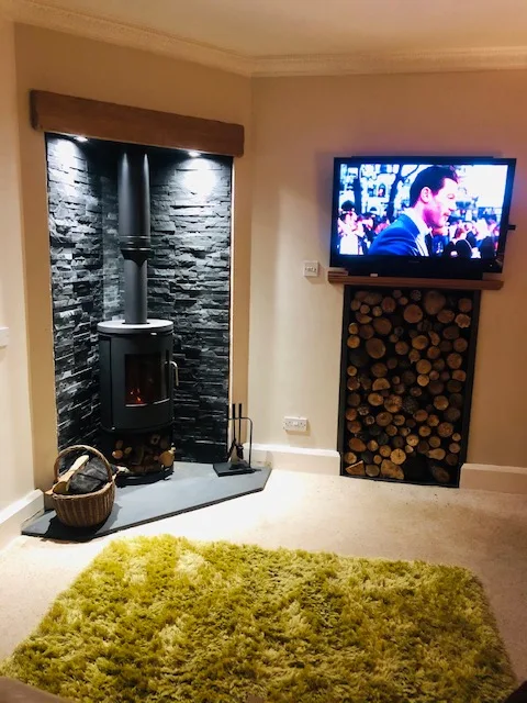 The completed fireplace