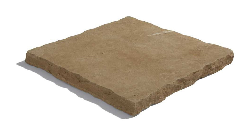 Chilled edge aged sandstone hearth from The Fireplace & Stove Co.