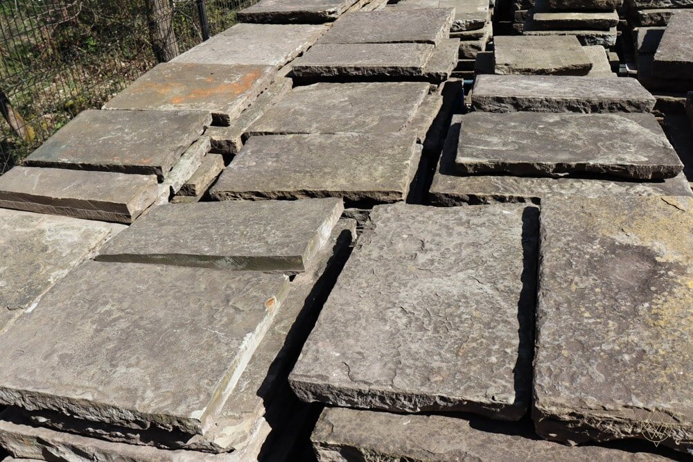 Reclaimed reclaimed flagstone flags from The Fireplace & Stove Co.