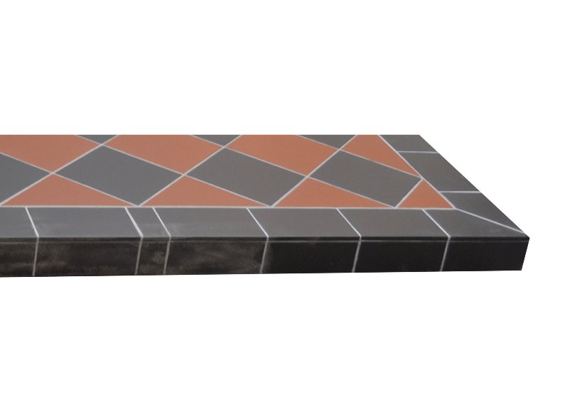 Rustic red black quarry hearth from The Fireplace & Stove Co.