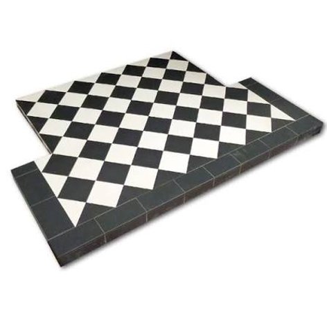 Tiled hearth t shape slab from The Fireplace & Stove Co.
