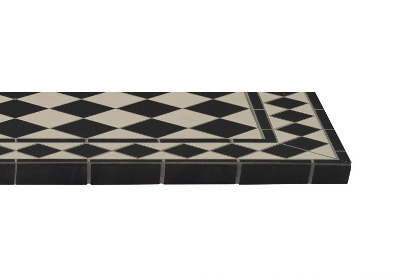 Victorian pattern tile hearth from The Fireplace & Stove Co.