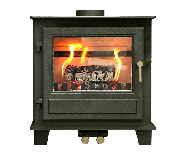 Clock Blithfield 5 stove in black with a wide flame window