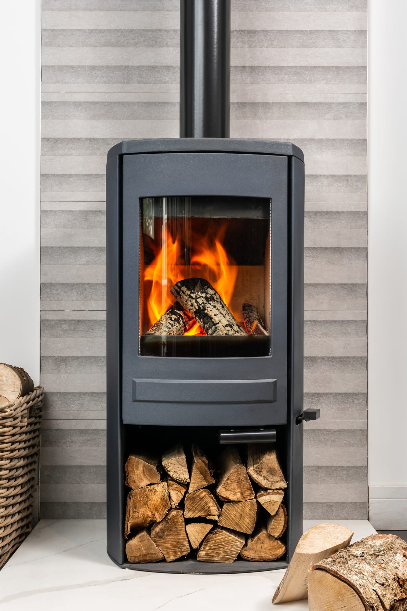 Clock Brocksford CS5 stove in a fireplace setting