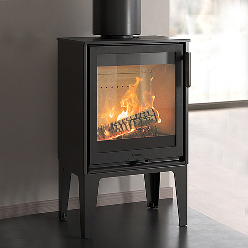 Contura 210 wood burning stove on straight legs