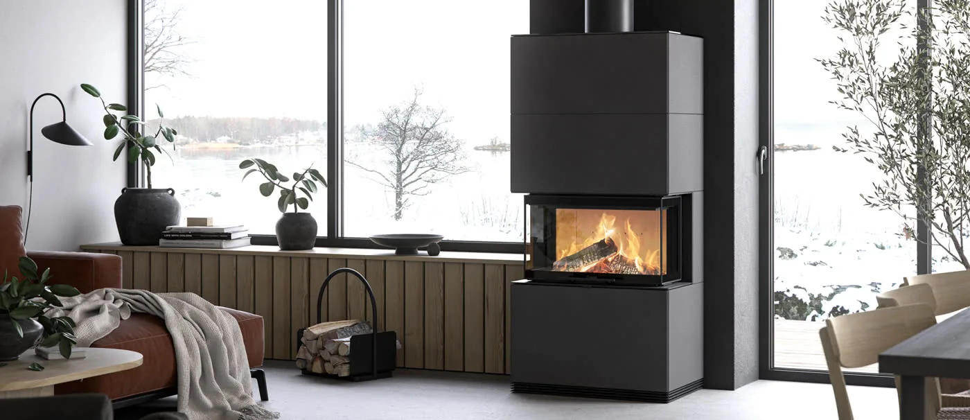 A Contura fireplace as the focal point of a living room