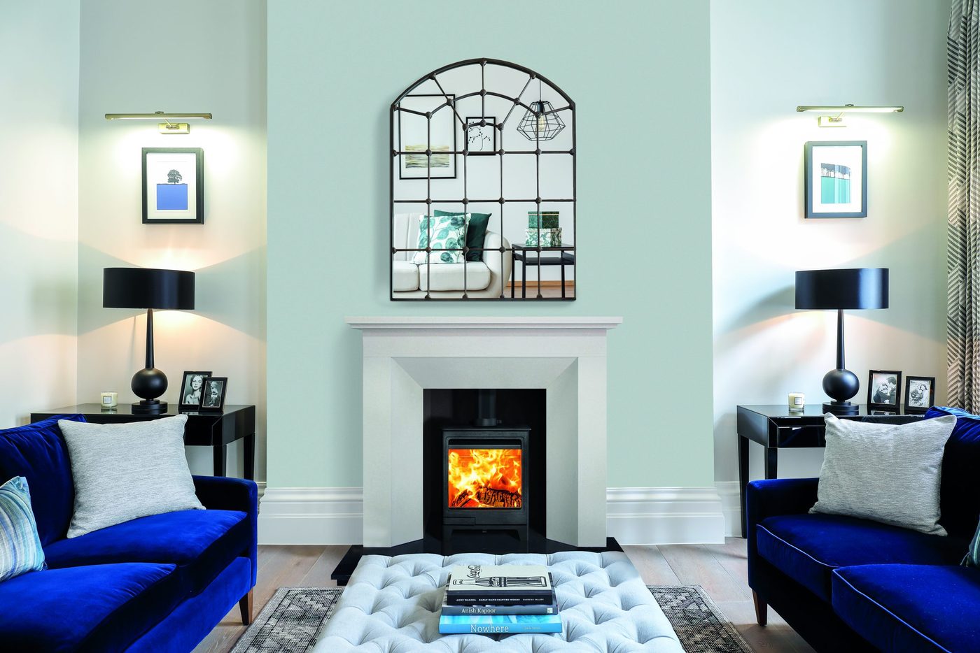 Hunter Allure 5 stove installed in a modern fireplace setting