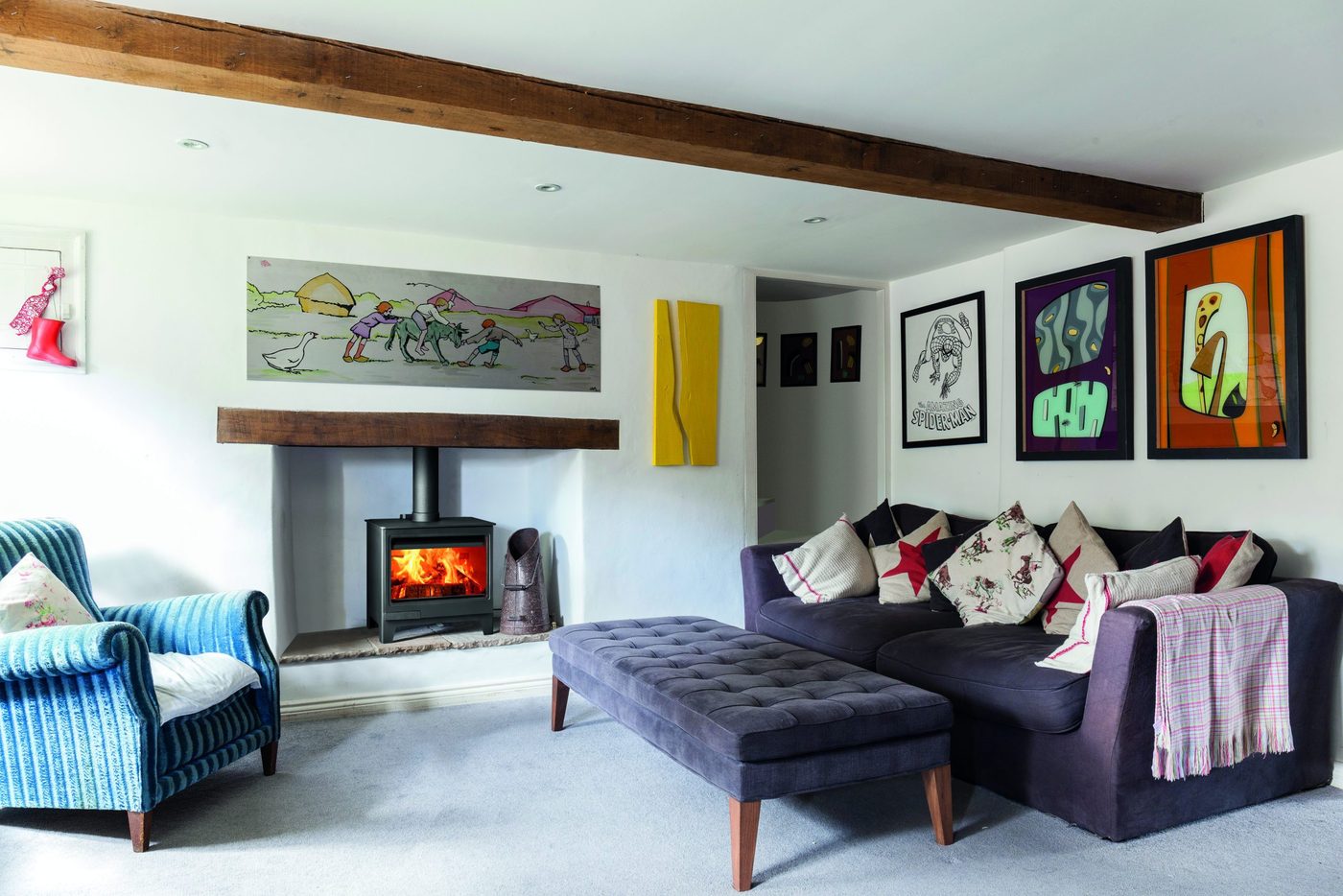 Hunter Allure 7 stove installed in a fireplace setting