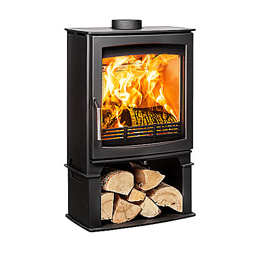Parkray Aspect 5 wood burning stove with log store base
