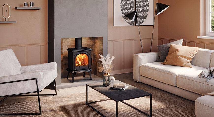 Stovax Huntingdon 20 wood burning stove with clear door option