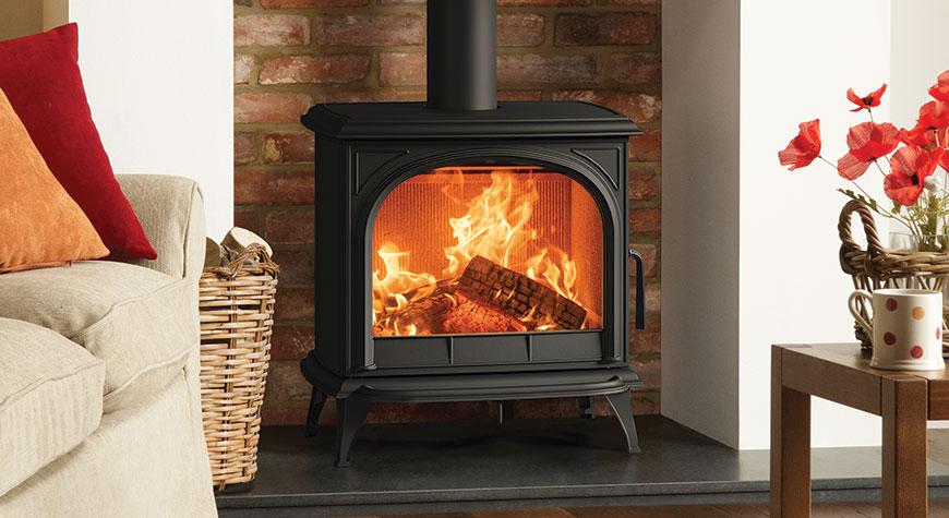 Stovax Huntingdon 40 wood burning stove with clear door option